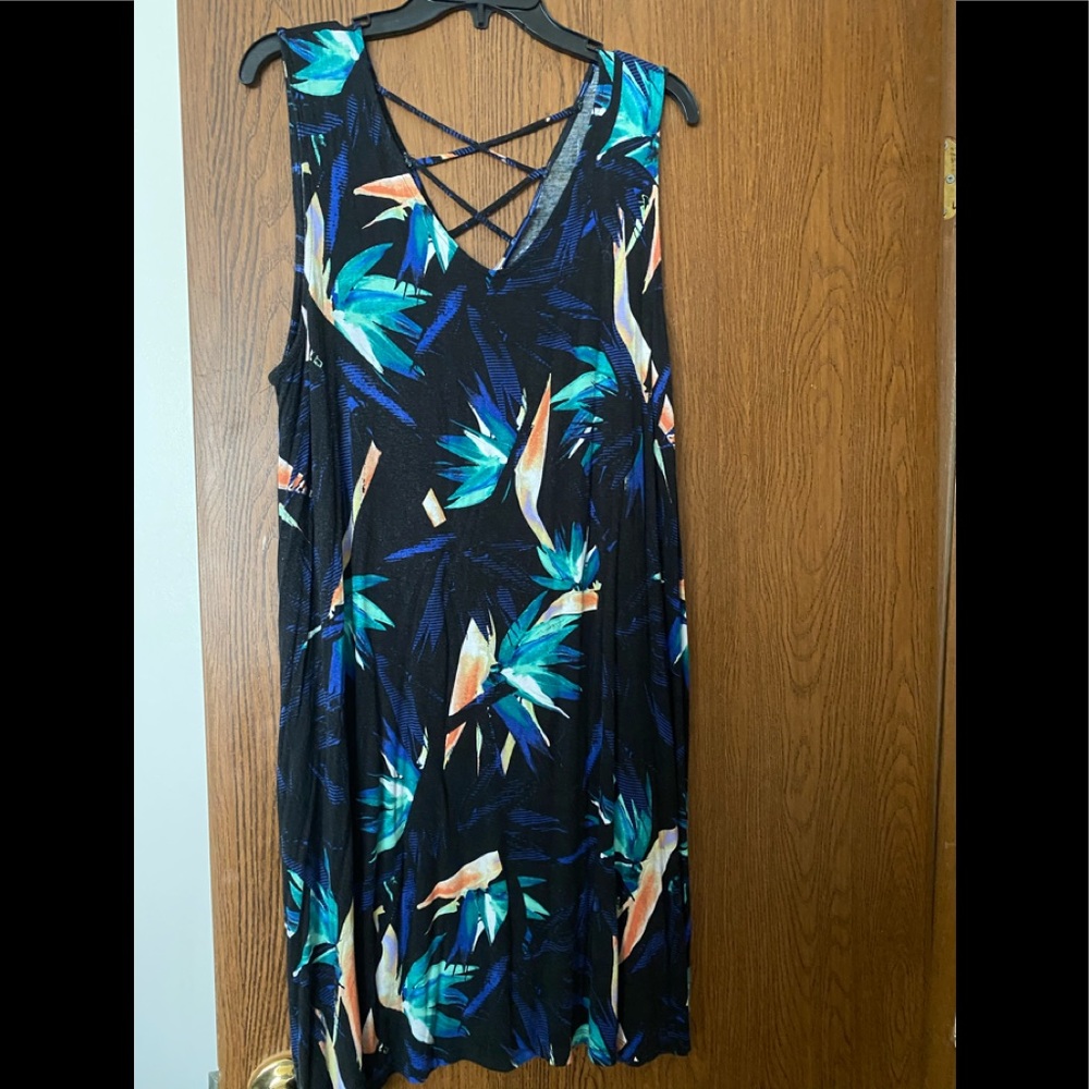 Tropical print sleeveless dress Apt 9